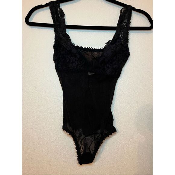 Free People We Are Hah Black Lace Bodysuit NEW NWT - Picture 1 of 7